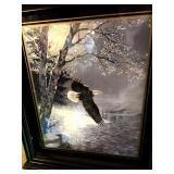 Wall clock with eagle depiction
