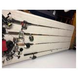 Lot of reels and rods
