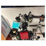 Lot of reels and rods