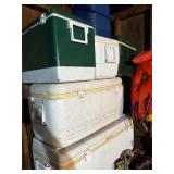 Boating lot: coolers, nets, bouy markers, life jackets etc