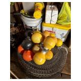 Boating lot: coolers, nets, bouy markers, life jackets etc