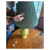 Table lamp with green shade