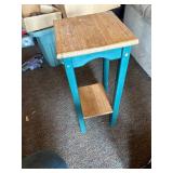 Wood top turquoise nightstand