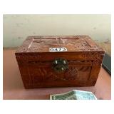 Small wooden box with intricate design