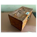 Small wooden box with intricate design