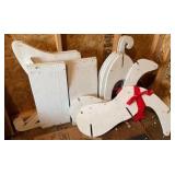 homemade decorative sleigh with reindeer