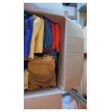 box of sweatshirts