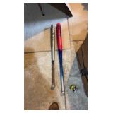two metal baseball bats