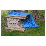 Concrete blocks & wooden posts