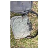 A lot of vintage duffel bags and suitcases