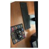 desktop computer lot including monitor, peripherals, pc, and printer