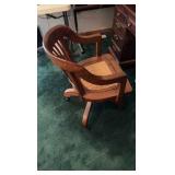 vintage wooden desk and chair