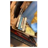 box of tapes and records. vintage music collectibles