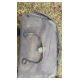 A lot of vintage duffel bags and suitcases