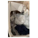 lot of Port Authority button up shirts in various sizes and various color T-shirts