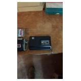 vintage tape recorder lot including two devices and a pack of sony tapes
