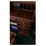 vintage wooden desk and chair