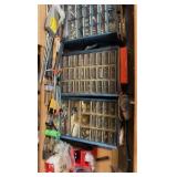 shelf contents including various screws, bolts, and nails