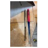 two metal baseball bats