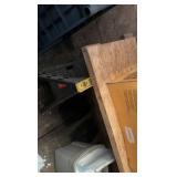 two sawhorses and wood table piece