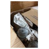 Box of eight glass spice jars