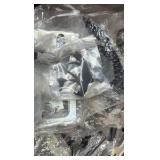 box of hangers and horse decorations