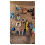 contents hanging from tool bench workbench