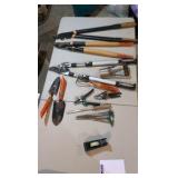 assortment of garden tools and snips