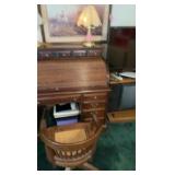 vintage wooden desk and chair