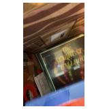 box of tapes and records. vintage music collectibles