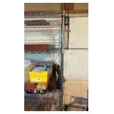 two rolling metal racks, customizable shelves
