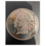 Native American Headdress 1 Oz .999 Fine Silver Round