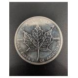 Canada Silver Maple Leaf 1 Oz .9999 Fine Silver Coin - 5 Dollars