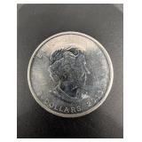 Canada Silver Maple Leaf 1 Oz .9999 Fine Silver Coin - 5 Dollars