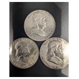 Franklin Half Dollars - 1951, 1959 & 1961 Dates