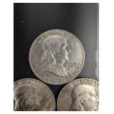 Franklin Half Dollars - 1951, 1959 & 1961 Dates
