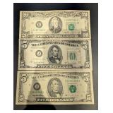 US Currency Banknote Lot - Mixed Denominations ($20, $10, $5) Vintage Series
