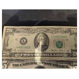 US Currency Banknote Lot - Mixed Denominations ($20, $10, $5) Vintage Series
