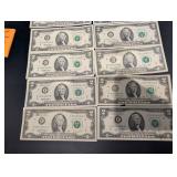 United States Two Dollar Bills Lot - Jefferson Portrait, Assorted Series