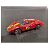 Hot Wheels Ford Mustang 1968 Die-Cast Car - Red with Yellow Racing Stripes