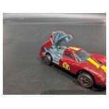 Hot Wheels Ford Mustang 1968 Die-Cast Car - Red with Yellow Racing Stripes