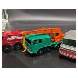 Assorted Die-Cast Airport Rescue Trucks - Red, Green, Grey & Yellow Vehicles