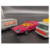 Assorted Die-Cast Airport Rescue Trucks - Red, Green, Grey & Yellow Vehicles