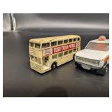 Matchbox Diecast Vehicles Lot - Esso Extra Petrol Bus, Police Car, Stake Truck (Lot of 6)