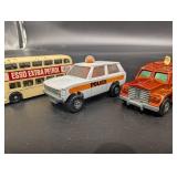 Matchbox Diecast Vehicles Lot - Esso Extra Petrol Bus, Police Car, Stake Truck (Lot of 6)