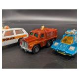 Matchbox Diecast Vehicles Lot - Esso Extra Petrol Bus, Police Car, Stake Truck (Lot of 6)