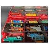 Matchbox Lesney Die-Cast Miniature Cars in Red Carrying Case - BP & Esso Trucks (Assorted)