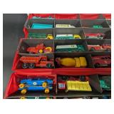 Matchbox Lesney Die-Cast Miniature Cars in Red Carrying Case - BP & Esso Trucks (Assorted)
