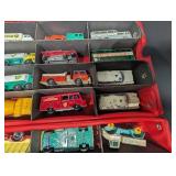 Matchbox Lesney Die-Cast Miniature Cars in Red Carrying Case - BP & Esso Trucks (Assorted)