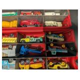 Matchbox Lesney Die-Cast Miniature Cars in Red Carrying Case - BP & Esso Trucks (Assorted)